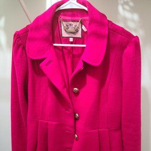 Juicy Couture size Large bright pink A line style coat